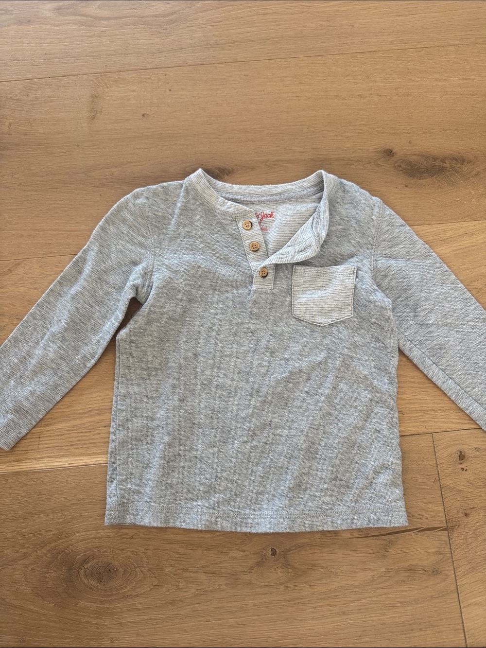 Cat & Jack Light Gray Long-Sleeve Henley Tee